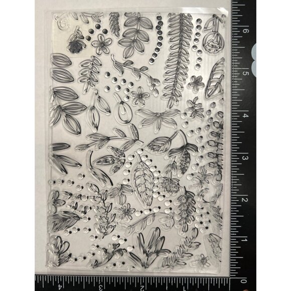 Clear photopolymer Stamp Sheet With Botanical & Leaf designs - Picture 2 of 2